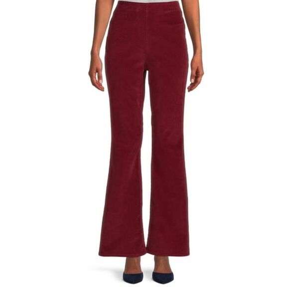 No Boundaries Corduroy High Rise Flare Pants Rich  Red Junior Size Medium (7-9) - Picture 1 of 6